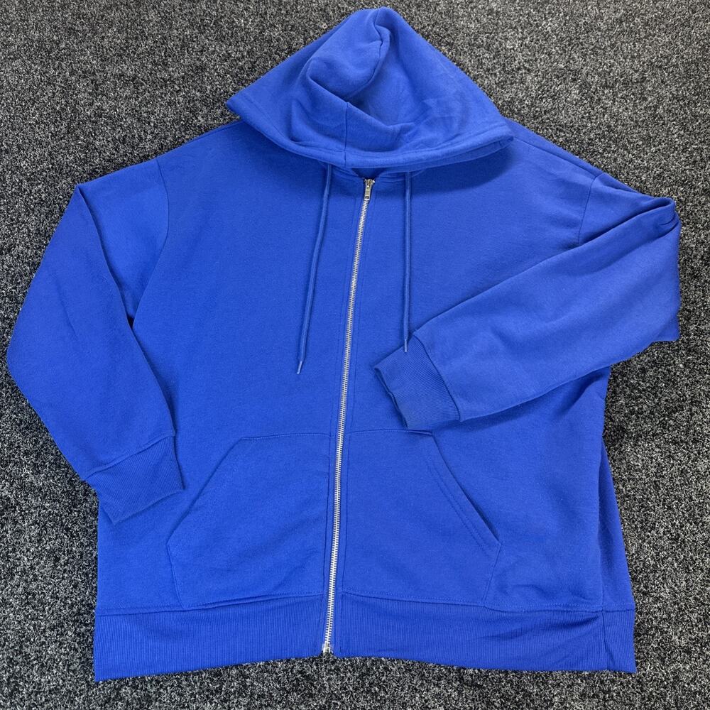 Charlotte Russe Women’s Large Blue Full Zip Hoodie Sweatshirt Fleece Y2K Style